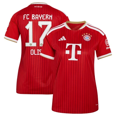 Maillot réplique domicile rouge Bayern Munich 2026/27 pour femme, adidas Michael Olise