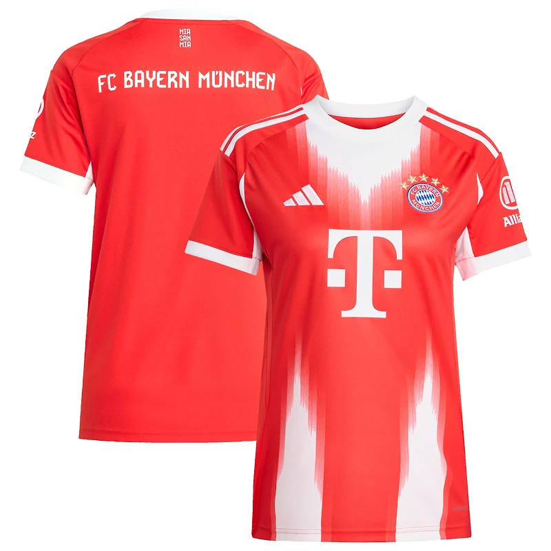 Maillot adidas rouge domicile Bayern Munich 2025/26 pour femme