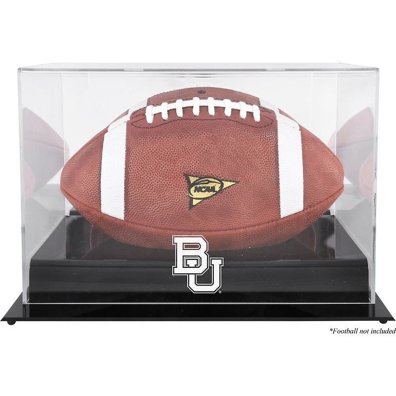 Vitrine de présentation de football avec logo de l'équipe des Baylor Bears à base noire et dos miroir