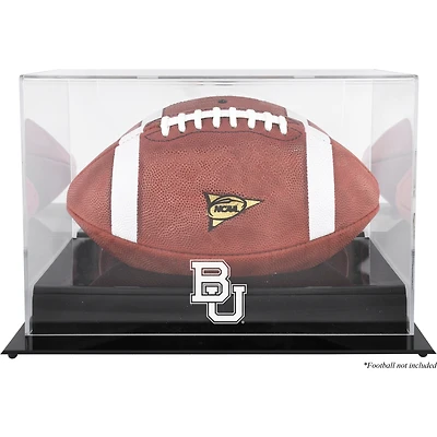 Vitrine de présentation de football avec logo de l'équipe des Baylor Bears à base noire et dos miroir