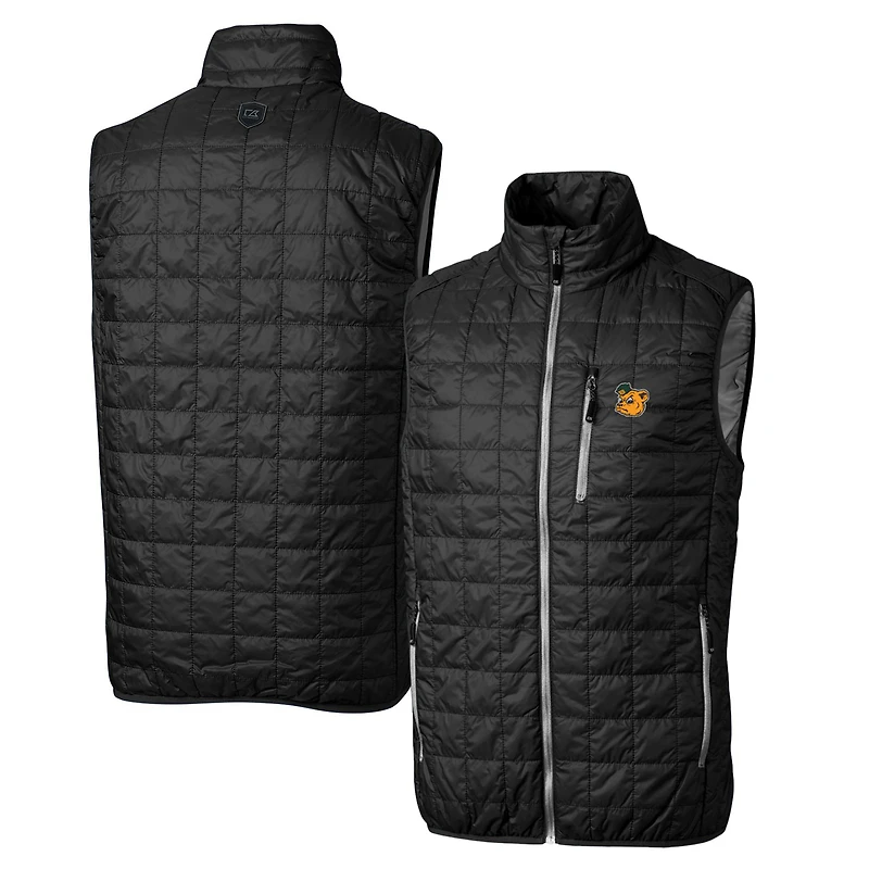 Gilet matelassé isolant entièrement zippé Rainier PrimaLoft Eco avec logo principal de l'équipe des Baylor Bears Cutter & Buck Black