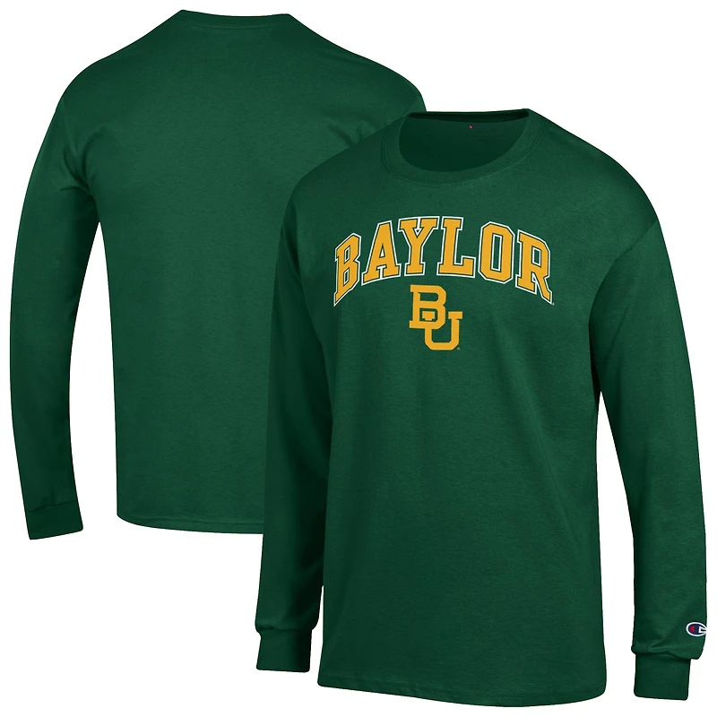 Men's Champion  Green Baylor Bears Arch Over Logo Long Sleeve T-Shirt