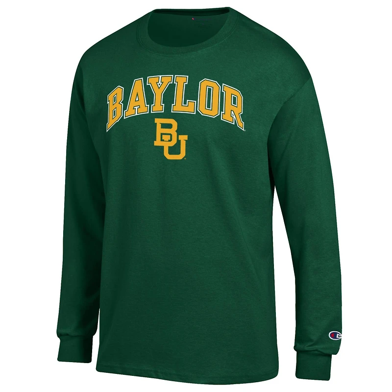 T-shirt à manches longues pour homme avec logo Arch Over des Baylor Bears, vert champion