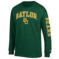 Men's Champion  Green Baylor Bears Arch Over Logo 2-Hit Long Sleeve T-Shirt