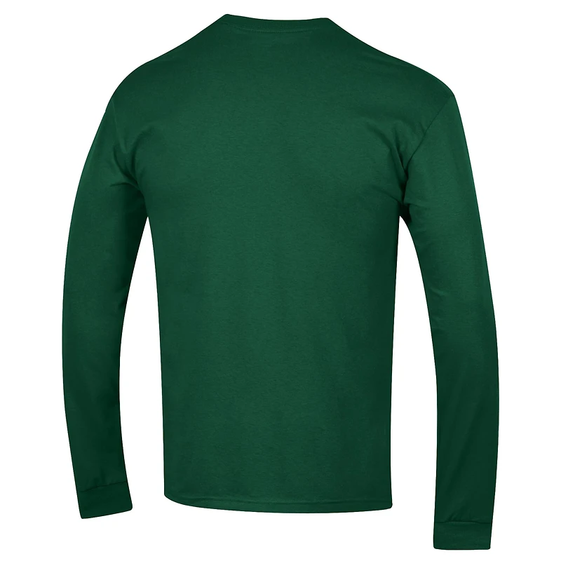 Men's Champion  Green Baylor Bears Arch Over Logo 2-Hit Long Sleeve T-Shirt