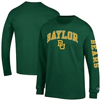 T-shirt à manches longues vert Champion Baylor Bears pour homme avec logo Arch Over 2-Hit