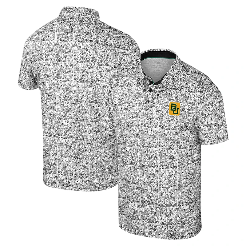 Polo noir à imprimé intégral Colosseum Baylor Bears pour homme