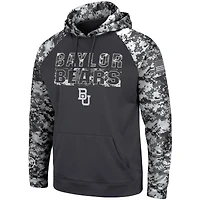 Men's Colosseum Charcoal Baylor Bears OHT Military Appreciation Digital Camo Pullover Hoodie