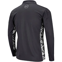 Men's Colosseum Charcoal Baylor Bears OHT Military Appreciation Rival Digi Camo Quarter-Zip Jacket