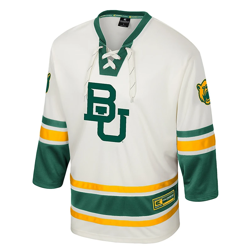 Men's Colosseum Cream Baylor Bears Puck Proud Fashion Hockey Jersey