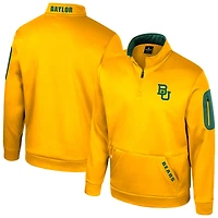 Men's Colosseum  Gold Baylor Bears Mainframe Fleece Quarter-Zip Jacket