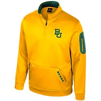 Men's Colosseum  Gold Baylor Bears Mainframe Fleece Quarter-Zip Jacket