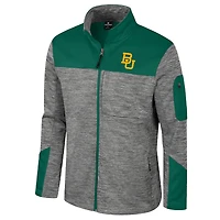 Veste zippée intégrale pour homme Colosseum gris/vert Baylor Bears Guard