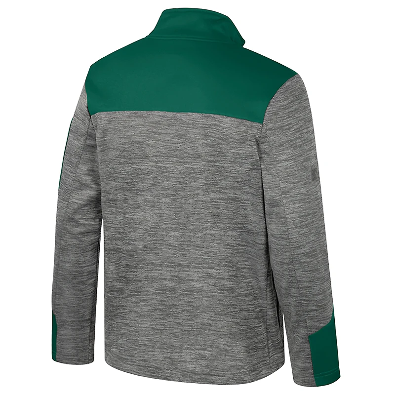 Veste zippée intégrale pour homme Colosseum gris/vert Baylor Bears Guard