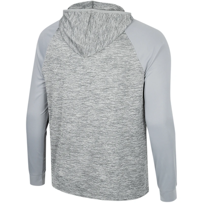 Men's Colosseum Gray Baylor Bears Cybernetic Raglan Quarter-Zip Hooded Top