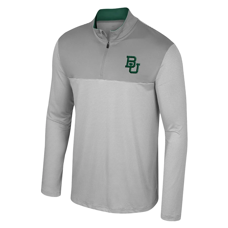 Haut à quart de zip Tuck Baylor Bears gris Colosseum pour hommes