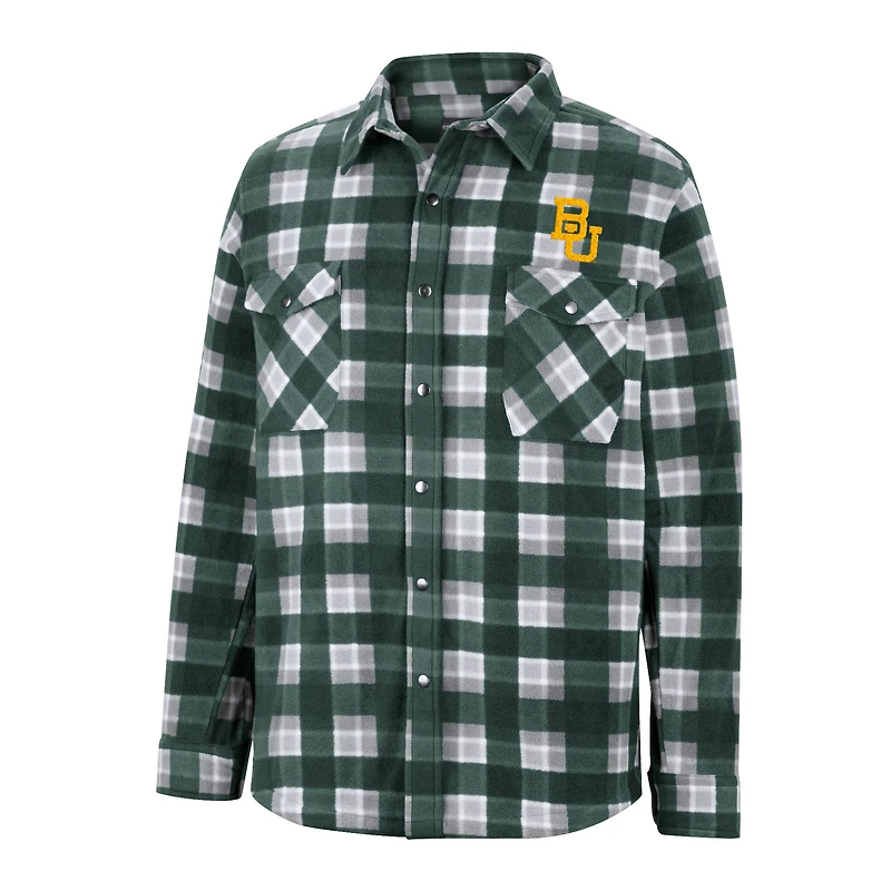 Colosseum Green/White Baylor Bears Ellis Plaid Full-Snap Shirt Jacket