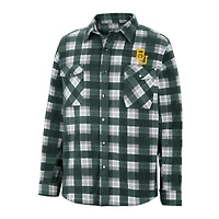 Colosseum Green/White Baylor Bears Ellis Plaid Full-Snap Shirt Jacket