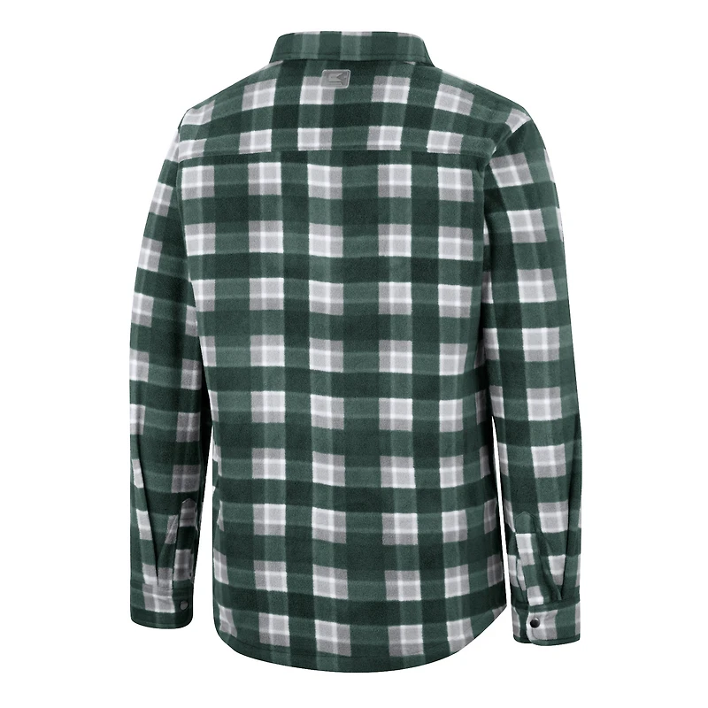 Colosseum Green/White Baylor Bears Ellis Plaid Full-Snap Shirt Jacket