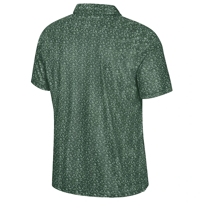 Polo imprimé football vert Colosseum pour homme des Baylor Bears