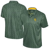 Men's Colosseum  Green Baylor Bears Football Print Polo