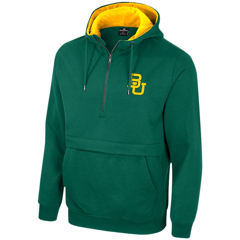 Sweat à capuche demi-zippé Colosseum Green Baylor Bears pour hommes