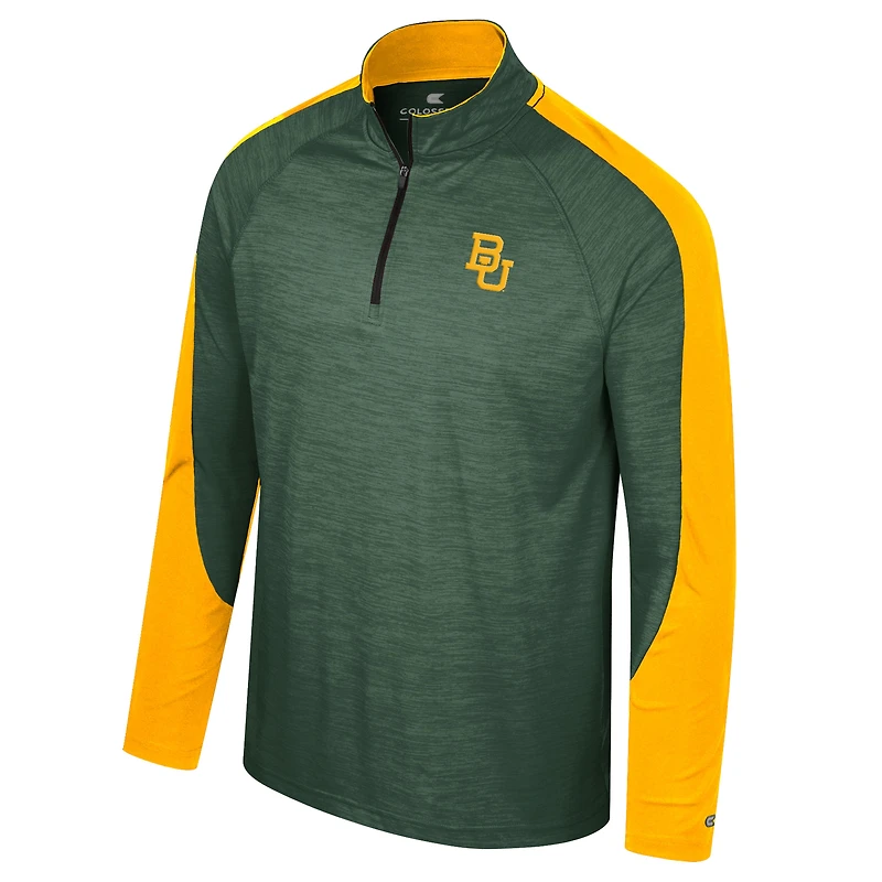 Haut à quart de zip Colosseum Green Baylor Bears Langmore Raglan pour hommes