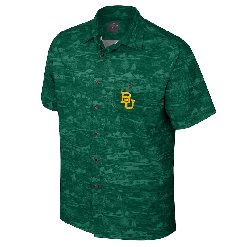 Chemise boutonnée Ozark des Baylor Bears vert Colosseum pour hommes
