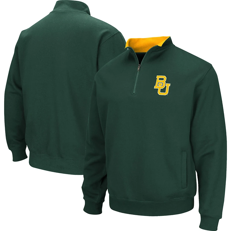 Men's Colosseum Heathered Gray Baylor Bears Tortugas Team Logo Quarter-Zip Jacket
