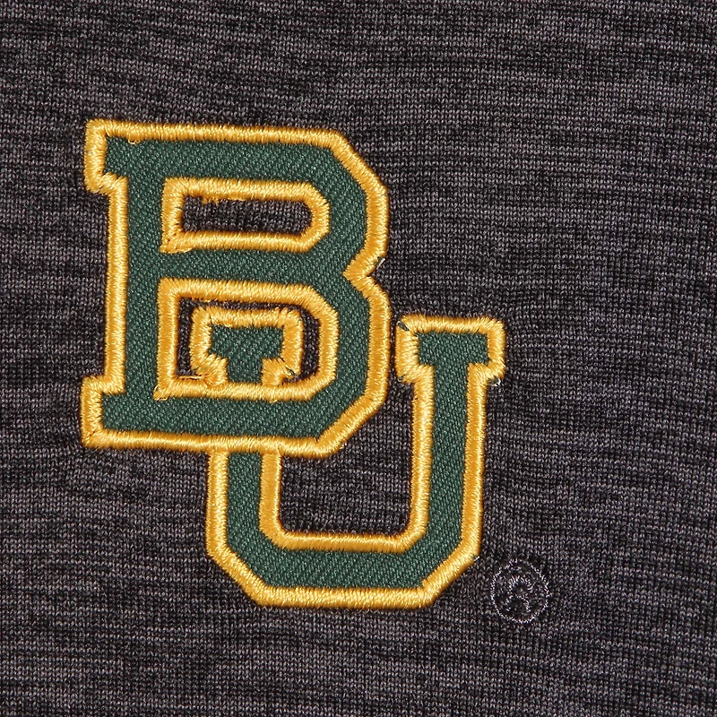 Men's Colosseum Heathered Black Baylor Bears Down Swing Polo