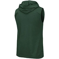 Débardeur à capuche universitaire Baylor Bears vert chiné Colosseum pour hommes