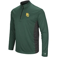 Men's Colosseum Heathered Heather Green Baylor Bears Audible Lightweight Windshirt Quarter-Zip Pullover