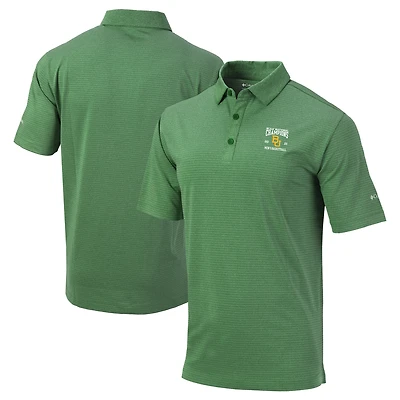 Men's Columbia Green Baylor Bears 2021 NCAA Basketball National Champions Omni-Wick Heathered Sunday Polo