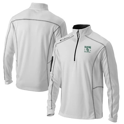 Men's Columbia White Baylor Bears 2021 NCAA Basketball National Champions Omni-Wick Shotgun Quarter-Zip Pullover Jacket