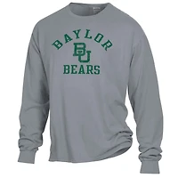 Men's ComfortWash Gray Baylor Bears Arch Logo Garment Dyed Long Sleeve T-Shirt