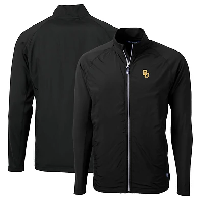 Veste zippée intégrale Cutter & Buck Black Baylor Bears pour homme, grandes tailles, en maille écologique hybride recyclée.