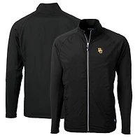 Veste zippée intégrale Cutter & Buck Black Baylor Bears pour homme, grandes tailles, en maille écologique hybride recyclée.