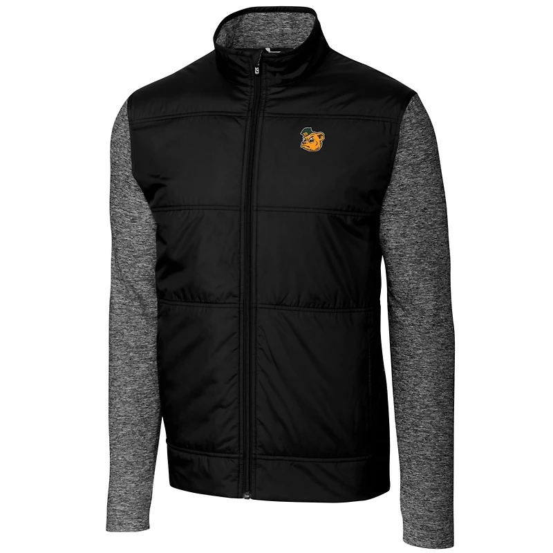 Men's Cutter & Buck Black Baylor Bears Vault Big Tall Stealth Hybrid Quilted Full-Zip Windbreaker Jacket