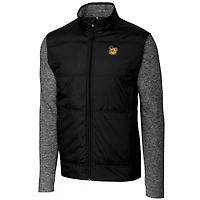 Coupe-vent matelassé hybride entièrement zippé pour homme, modèle Cutter & Buck Black Baylor Bears Vault, grande taille