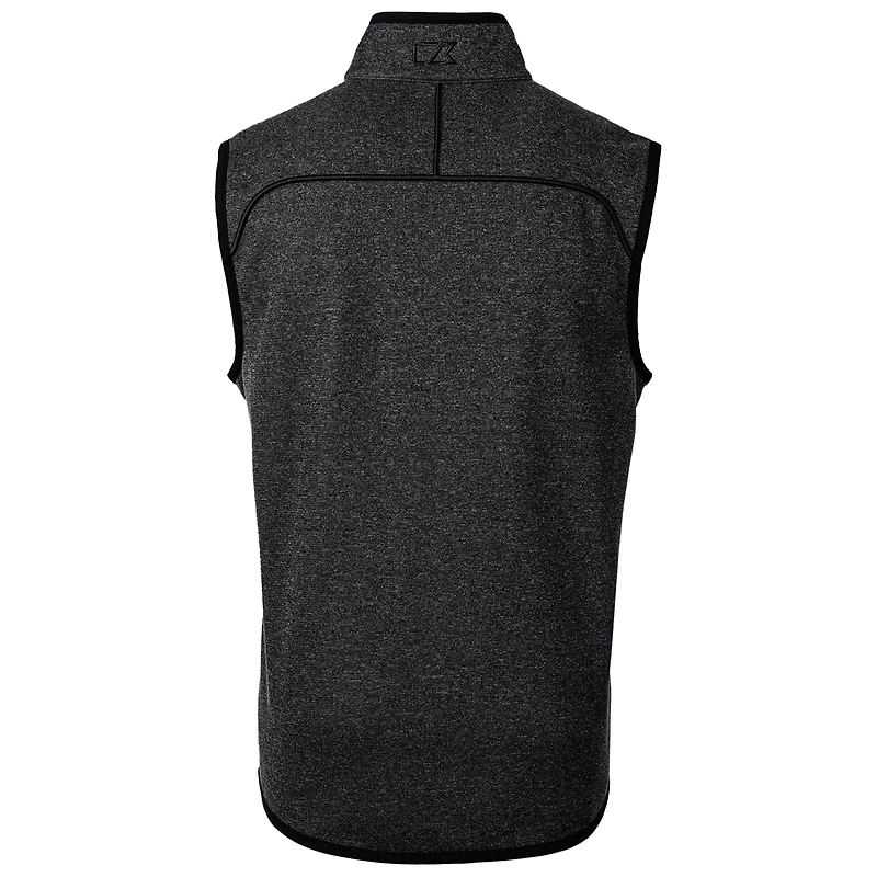 Gilet zippé en maille Cutter & Buck Heather Charcoal Baylor Bears Mainsail pour homme