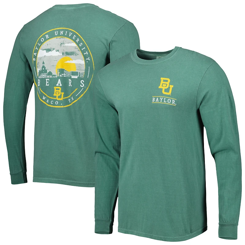 T-shirt vert à manches longues Baylor Bears Circle Campus Scene pour homme