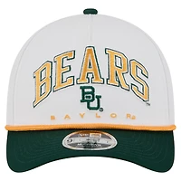 Men's New Era White/Green Baylor Bears Arch Two-Tone Rope 9FORTY A-Frame M-Crown Adjustable Hat