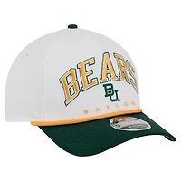 Men's New Era White/Green Baylor Bears Arch Two-Tone Rope 9FORTY A-Frame M-Crown Adjustable Hat