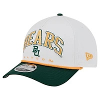 Men's New Era White/Green Baylor Bears Arch Two-Tone Rope 9FORTY A-Frame M-Crown Adjustable Hat