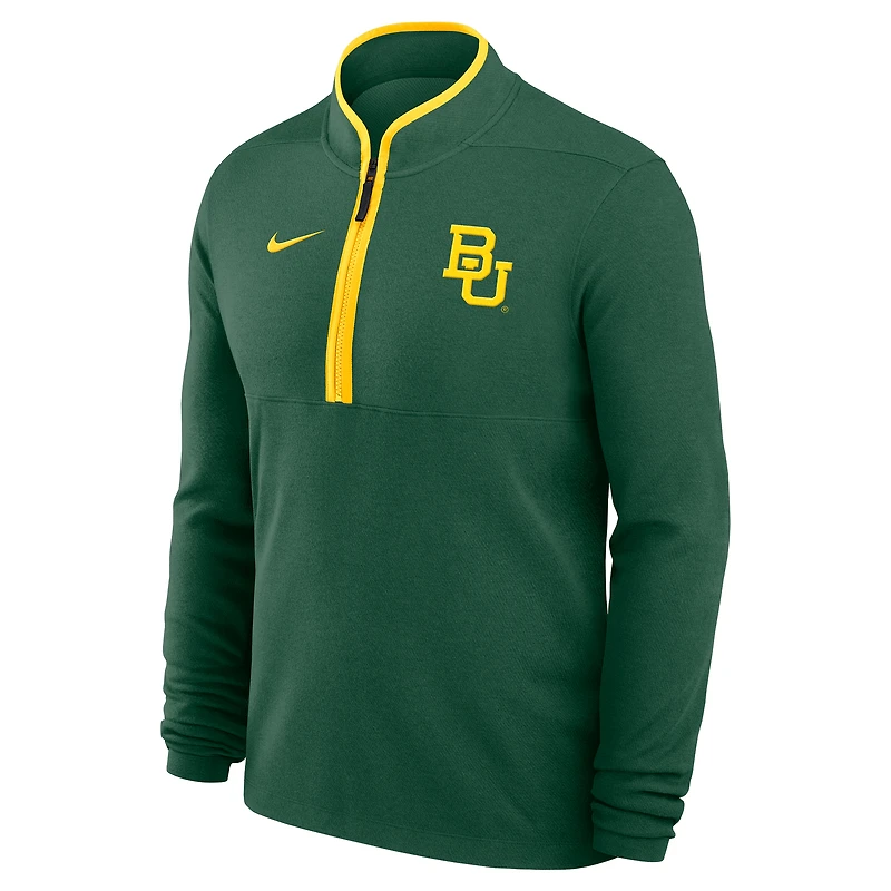 Pull-over Nike vert Baylor Bears Basketball Victory Dri-FIT à demi-zip pour homme