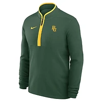 Haut Nike vert Baylor Bears Coaches Courtside Basketball Victory Performance à fermeture éclair quart de tour pour homme