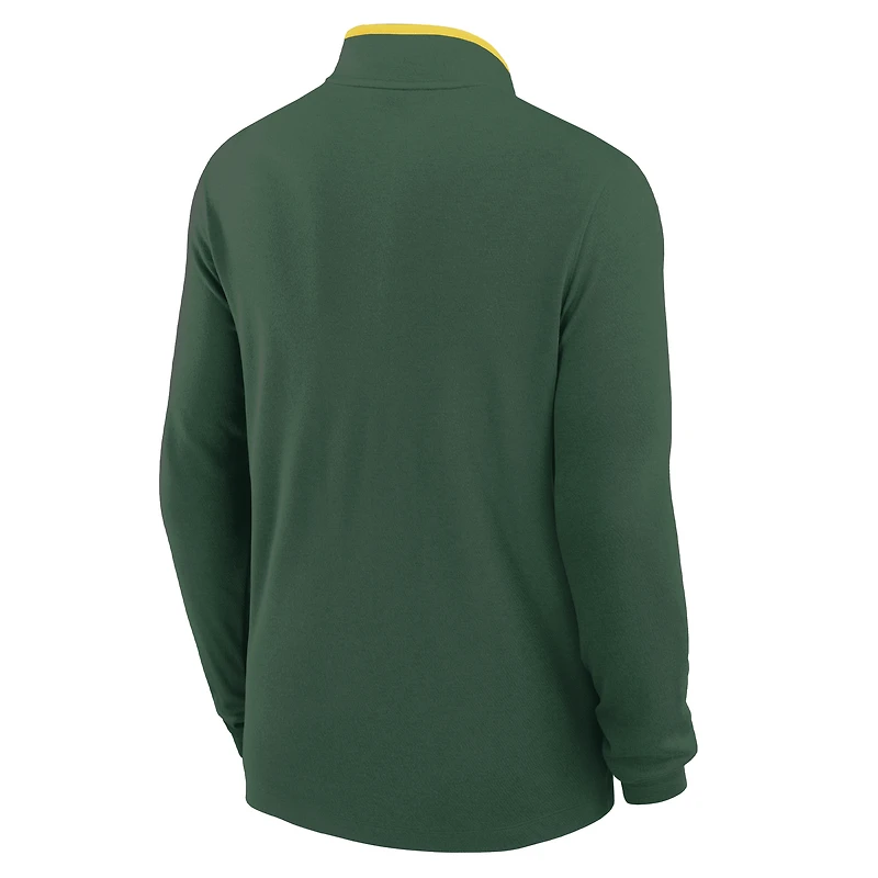 Men's Nike Green Baylor Bears Coaches Courtside Basketball Victory Performance Quarter-Zip Top