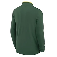 Men's Nike Green Baylor Bears Coaches Courtside Basketball Victory Performance Quarter-Zip Top