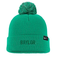 Men's Nike Green Baylor Bears Tonal Peak Cuffed Knit Hat with Pom