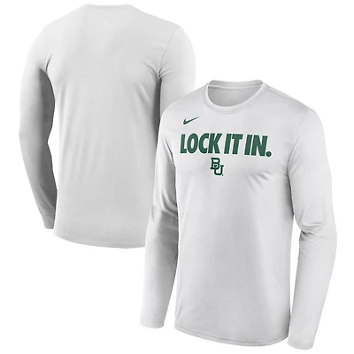 Men's Nike  White Baylor Bears 2026 On-Court Bench Long Sleeve T-Shirt